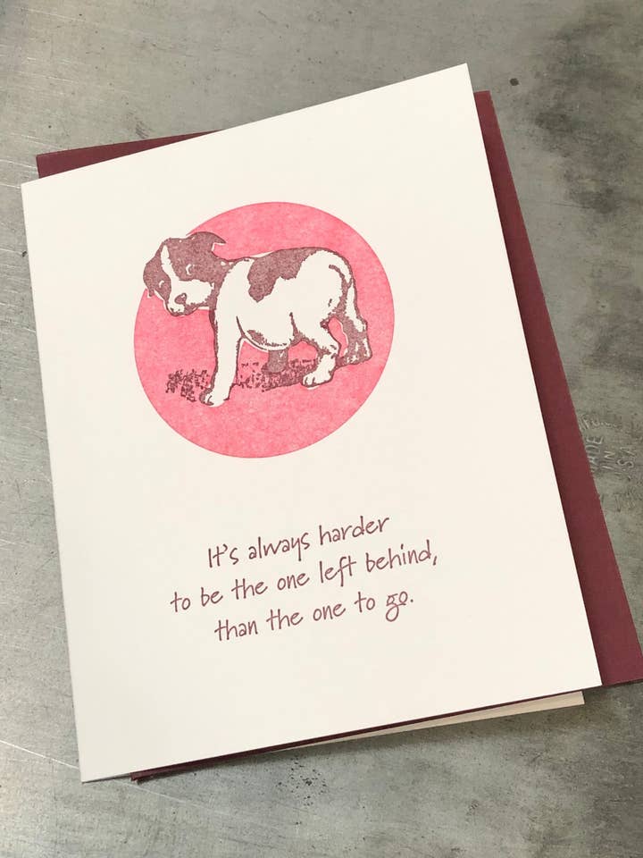 Harder To Say Goodbye... for wholesale by Warrior Printress Letterpress and Design