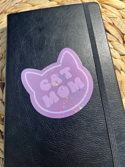 KDC Craft Shop - Wholesale Sticker - Cat Mom Sticker | Cat Dad Sticker | Holographic Cat Sticker9