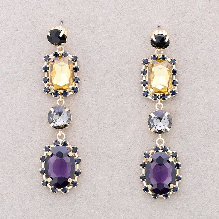 Boucles d'oreilles en métal avec cristal pour la vente par Sonata