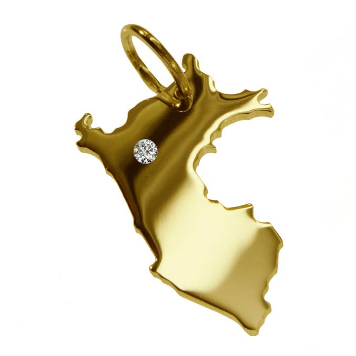 Necklace pendant in the shape of the map of Peru for wholesale by S.W.w. Schmuckwaren GmbH