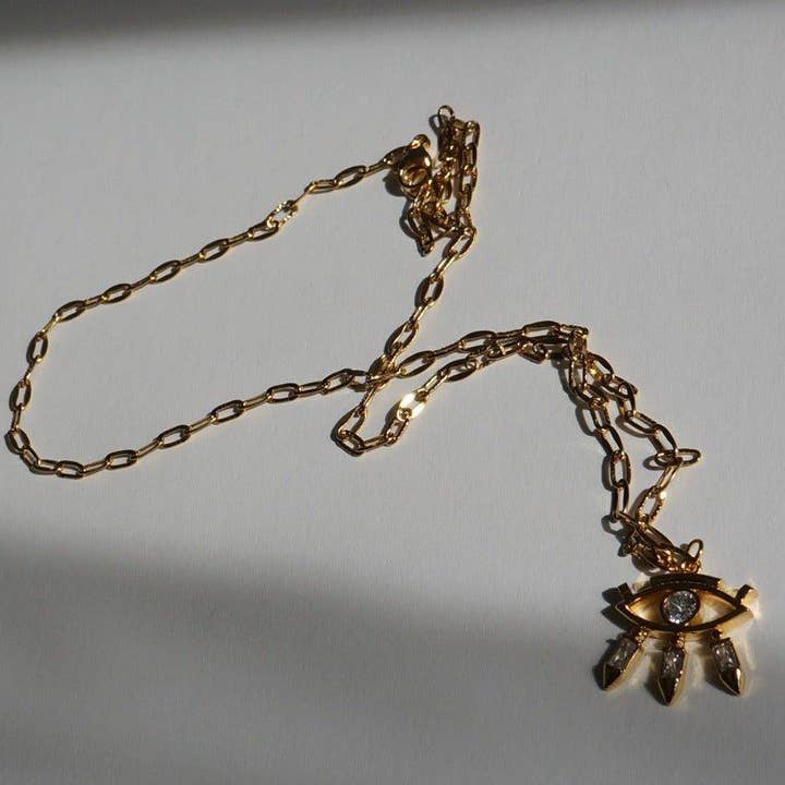 Evita 18K Gouden Hanger Ketting met Cubic Zirconia voor wholesale door SveJewels