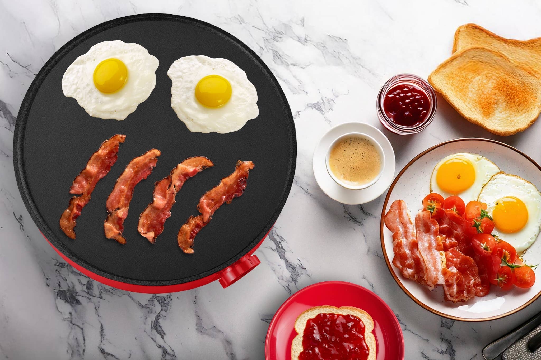 12 inch Red Griddle and Crepe Maker Kitchen Appliance  for wholesale on Faire10