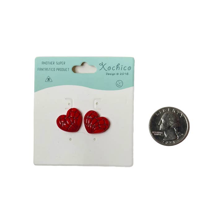 Xochico - Wholesale Stud/Post Earrings - Pan Dulce Concha Heart Stud Earrings3