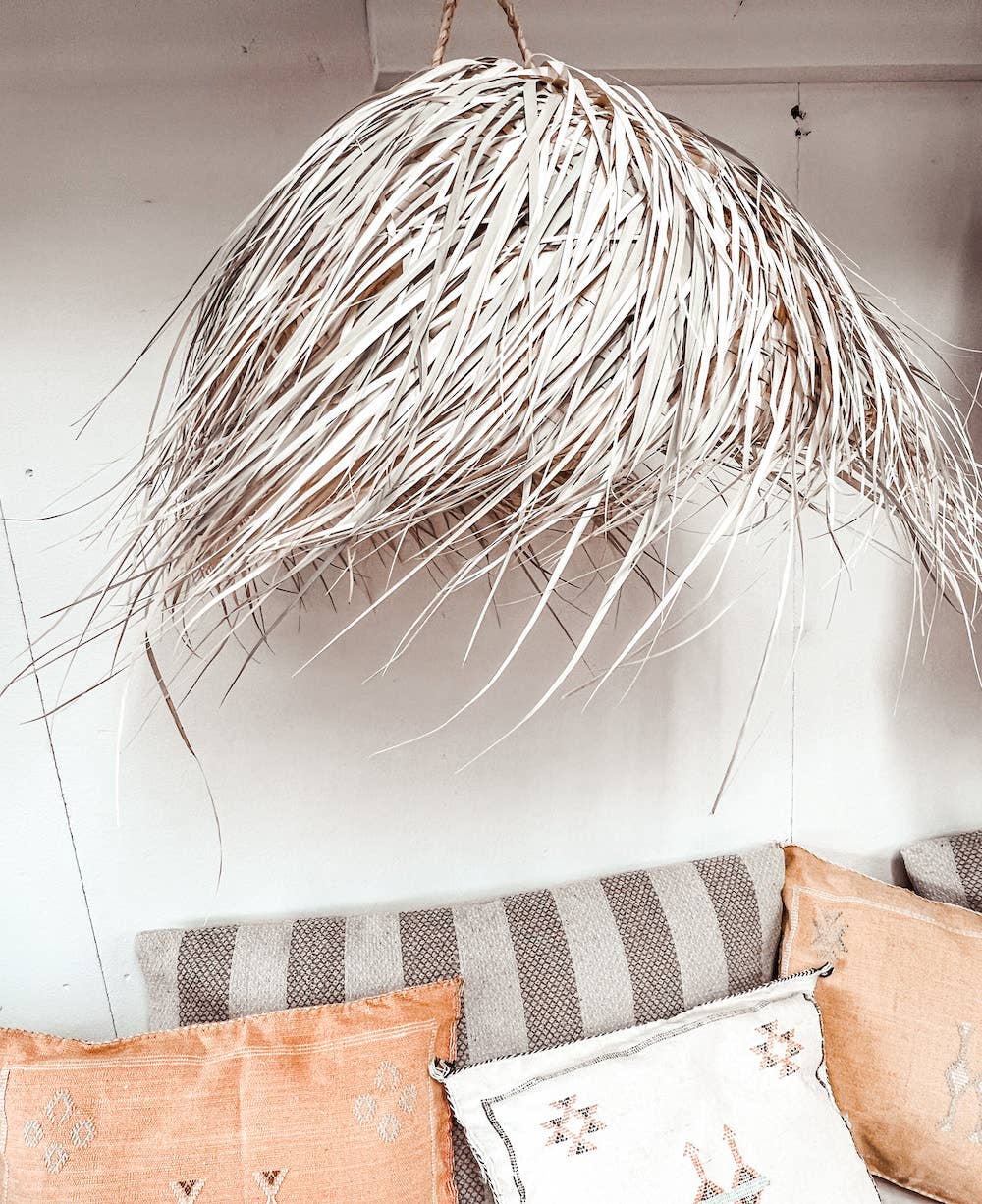 Moroccan Natural bazaar - Venta al por mayor Lámpara de araña y colgante - Lámpara colgante con pantalla esférica de paja5