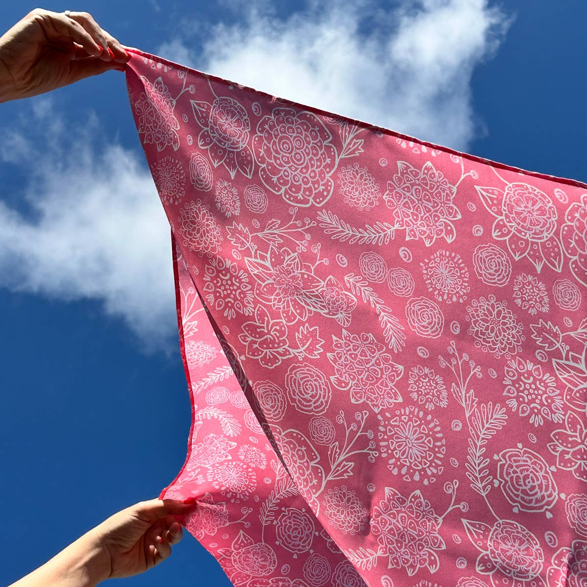 Bonito Mundo - Wholesale Scarf - Women's - Pink Spring - Natural silk scarf1