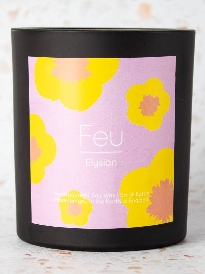 Luxury Natural Soy Wax Candle | Orange Cotton Lily Scented for wholesale by Feu Candles