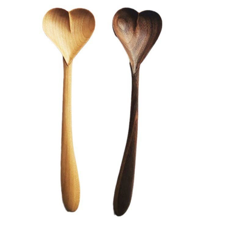 Gohobi （We cover U.S. import duties） - Wholesale Kitchen Spoon - Gohobi Handmade Wooden Heart Shape Spoon 0104
