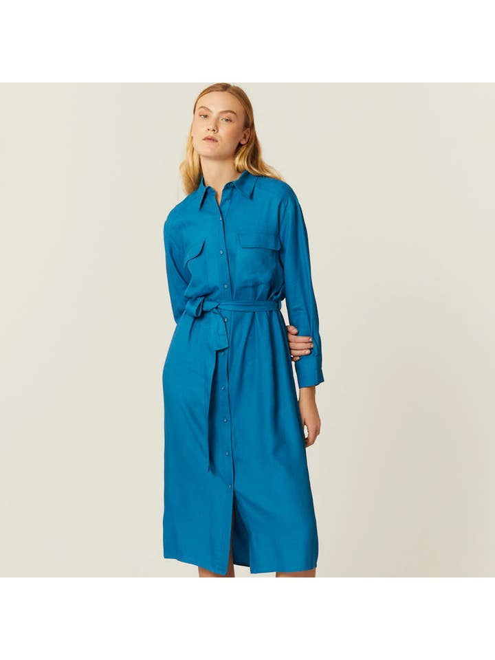 Pepaloves - Wholesale Dress - Women's - VESTIDO CAMISERO ECOVERO AZUL