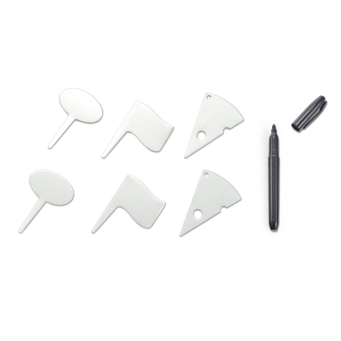 silver Cheese Marker Set, 7-piece, stainless steel for wholesale on Faire2