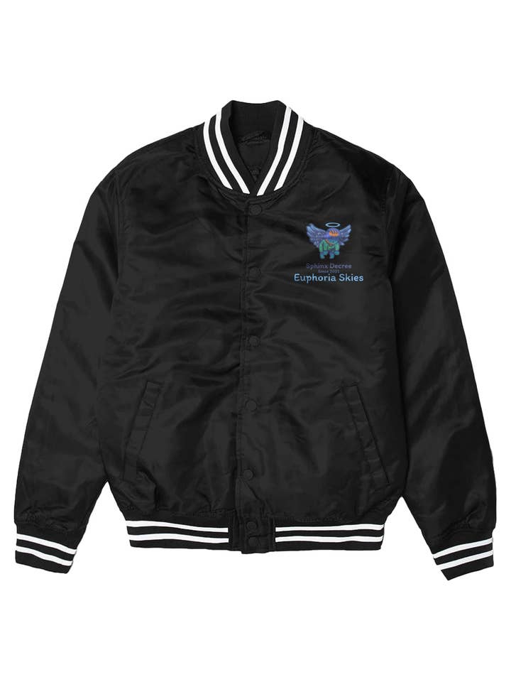 The Playmaker - Euphoria Skies ☁️😇 Varsity Jacket for wholesale by Sphinx Decree Wardrobe