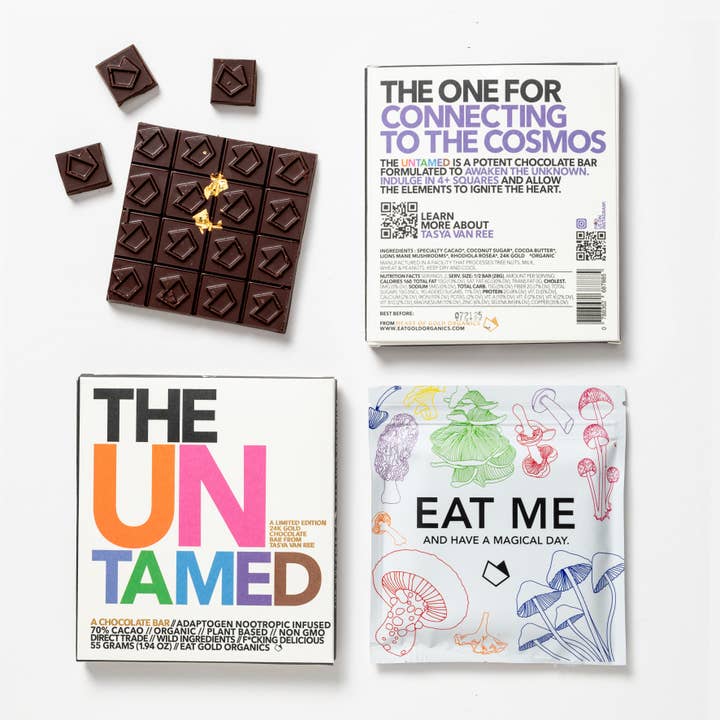 Eat Gold Organics - Wholesale Chocolate Bar - The Untamed a 24k Gold, Functional, Delicious Chocolate Bar3