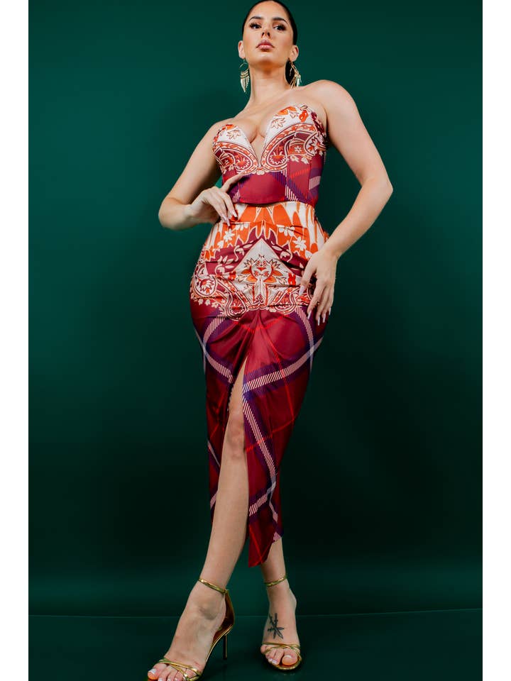 Her Bottari - Wholesale Top & Skirt Set - Women's - BS4243-SET_Bustier Top & Skirt set4