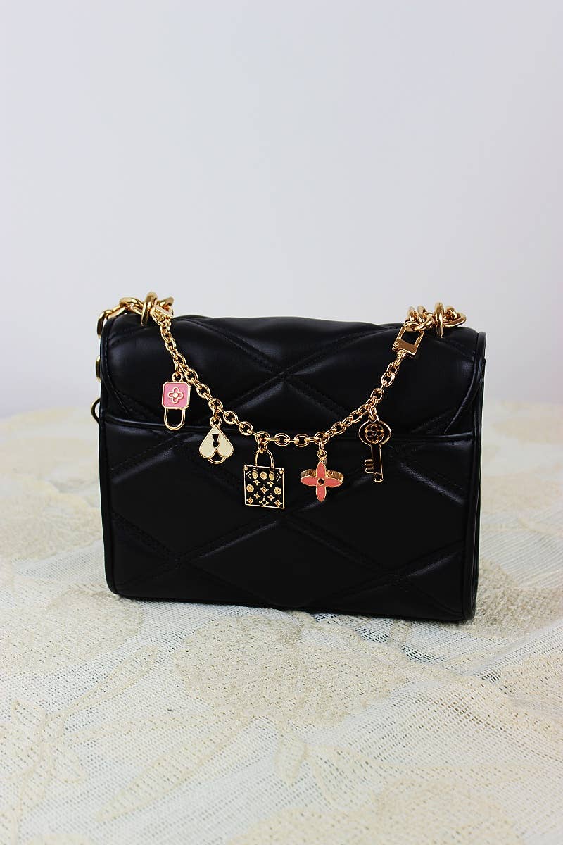 Leto Accessories - Wholesale Bag Strap - Women's - Bestseller Bag Charm -Four-Leaf Clover Chain1