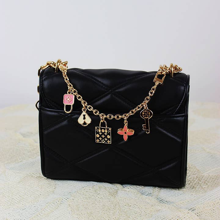 Leto Accessories - Wholesale Bag Strap - Women's - Bestseller Bag Charm -Four-Leaf Clover Chain1