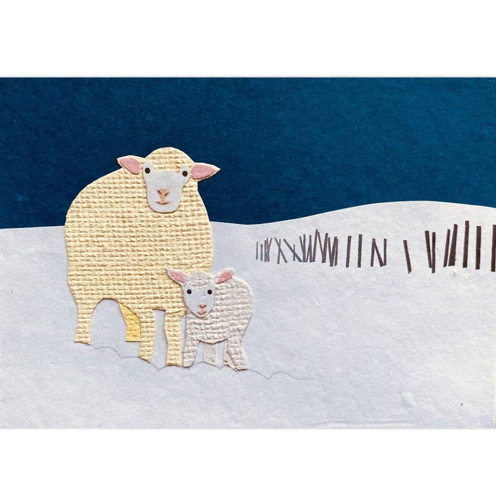 Weihnachtsschaf Handgemachte Weihnachtskarte für den Großhandel von Just Cards Direct