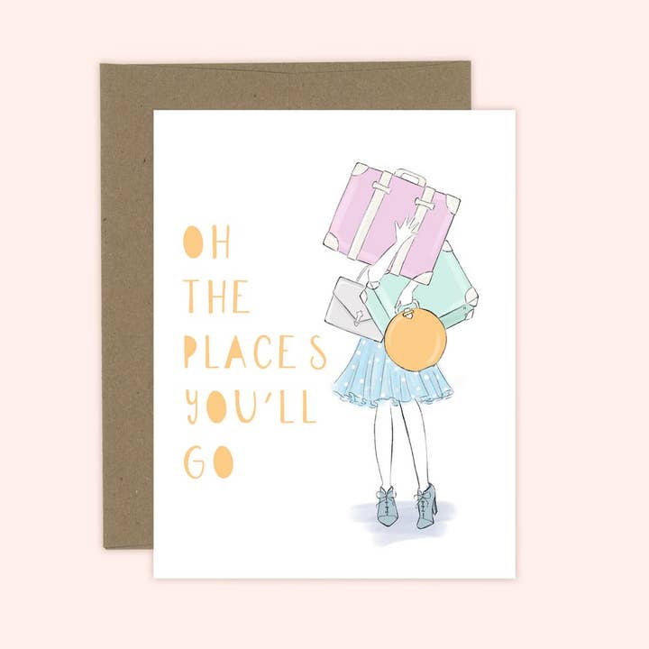 Les endroits où tu iras ! Carte de vœux de remise pour la vente par Almeida Illustrations