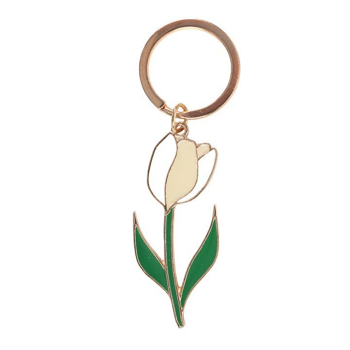 Something Different Wholesale - Wholesale Keychain – Women's - White Tulip Keyring2