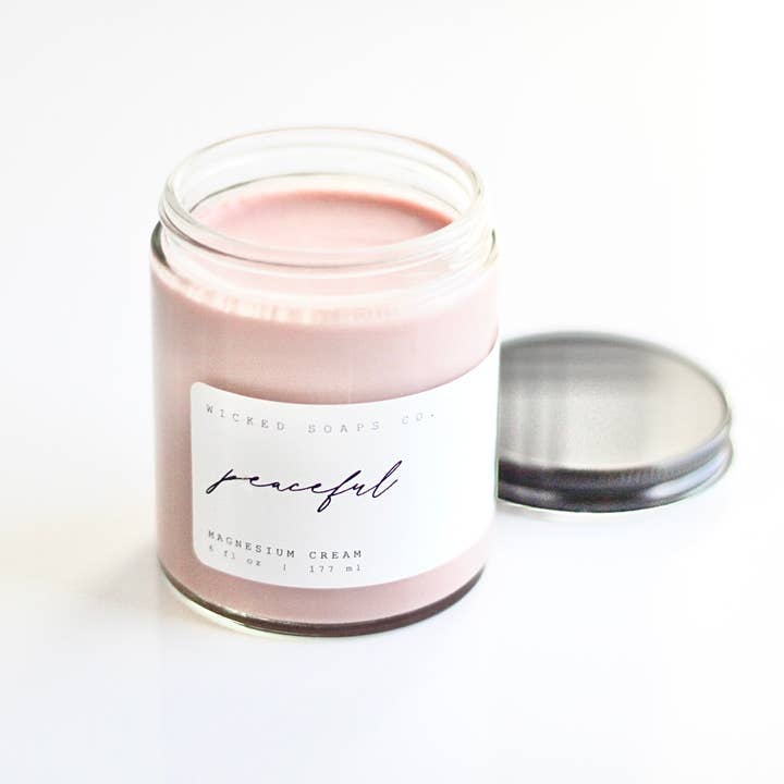 Peaceful Magnesiumcreme for engroshandel hos Wicked Soaps Co.