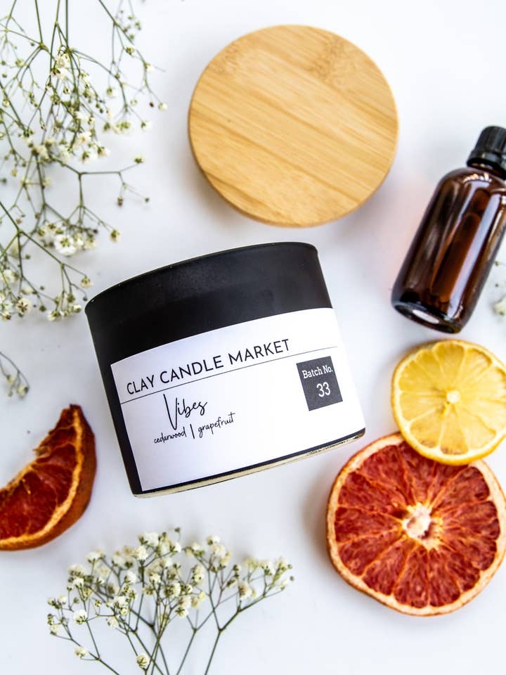 VIBES Grapefruit + Cedarwood Intricate Blend for wholesale by Clay Candle Market