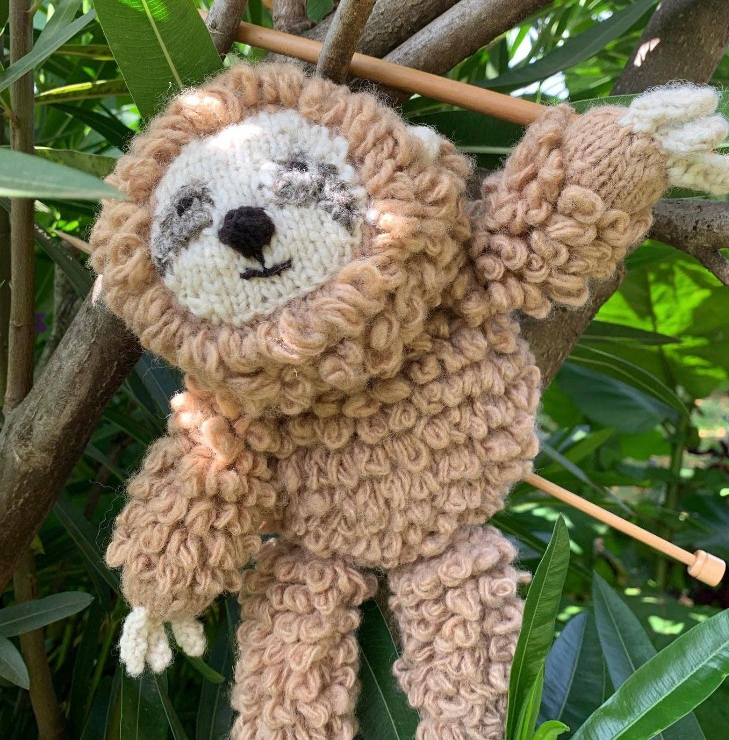 Default Toy Organic Wool kid baby Knit Buddy | Sam the Sloth for wholesale on Faire