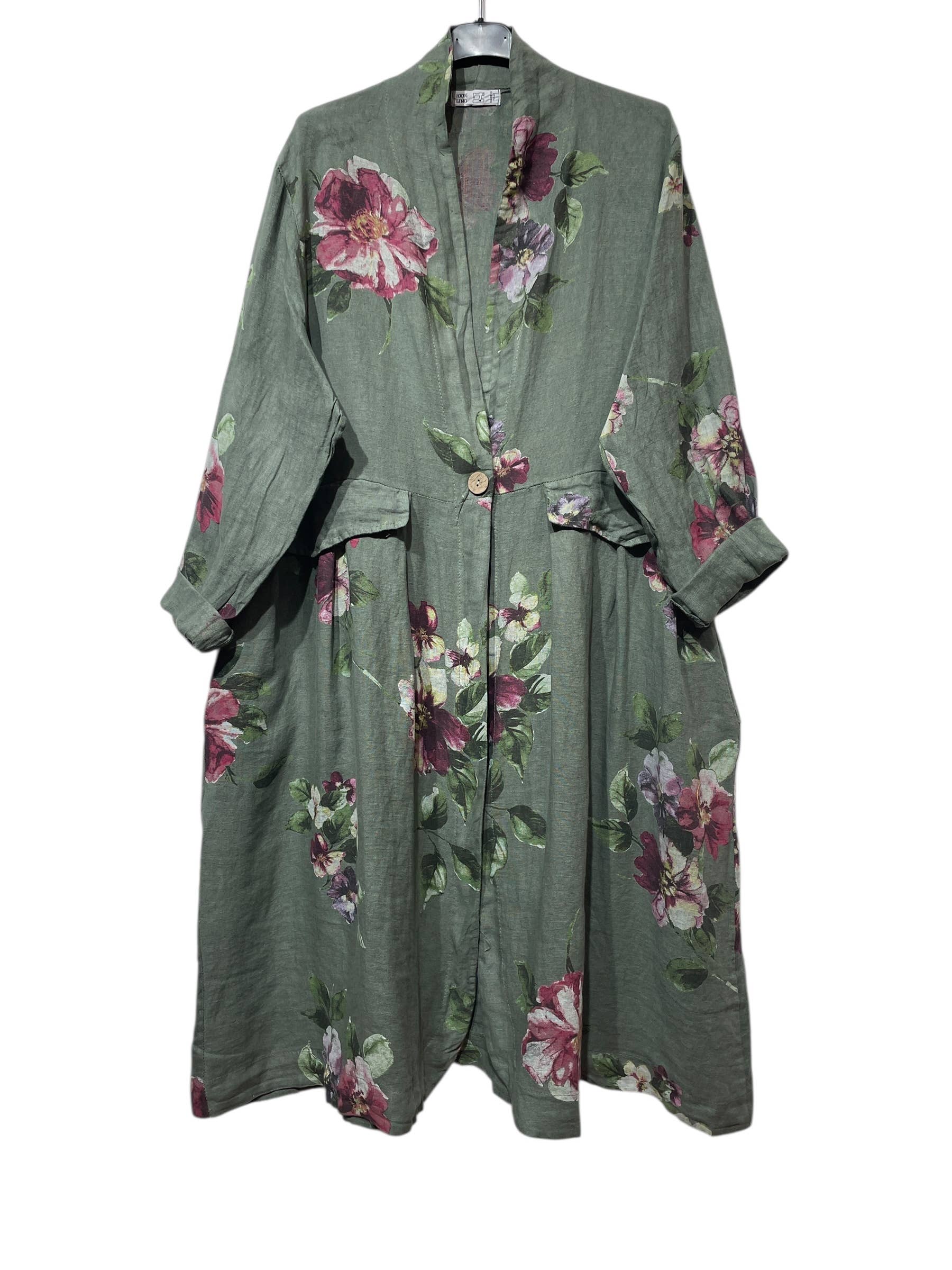 LINEN & COTTON HOUSE - Wholesale Jacket - Women's - JACKET 1142 FLOWERS LINEN MATERIAL WITH POCKETS6