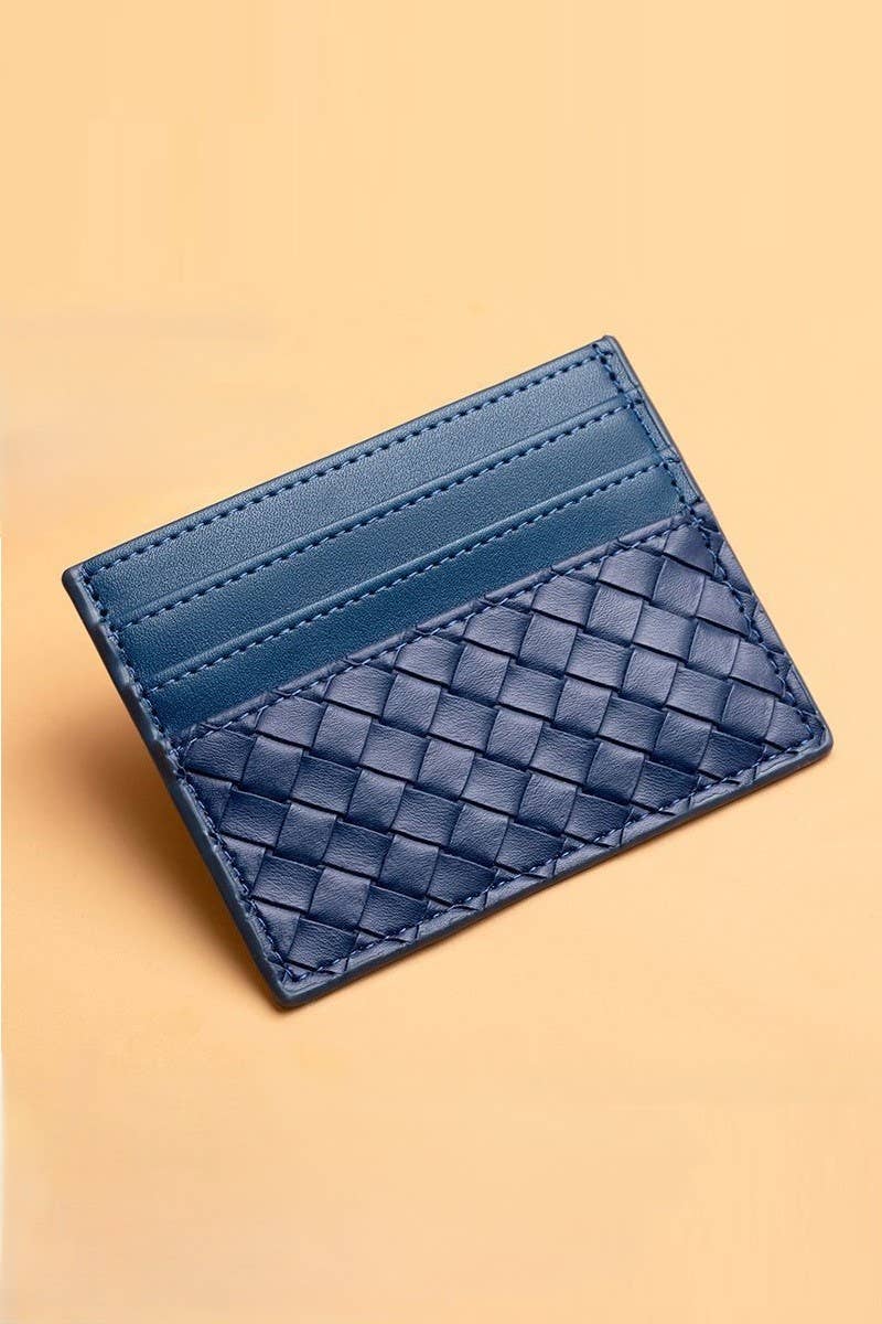 42POPS - Wholesale Wallet - Women's - ,._ SI-26613 Slim Woven Vegan Leather Wallet Card Holder3