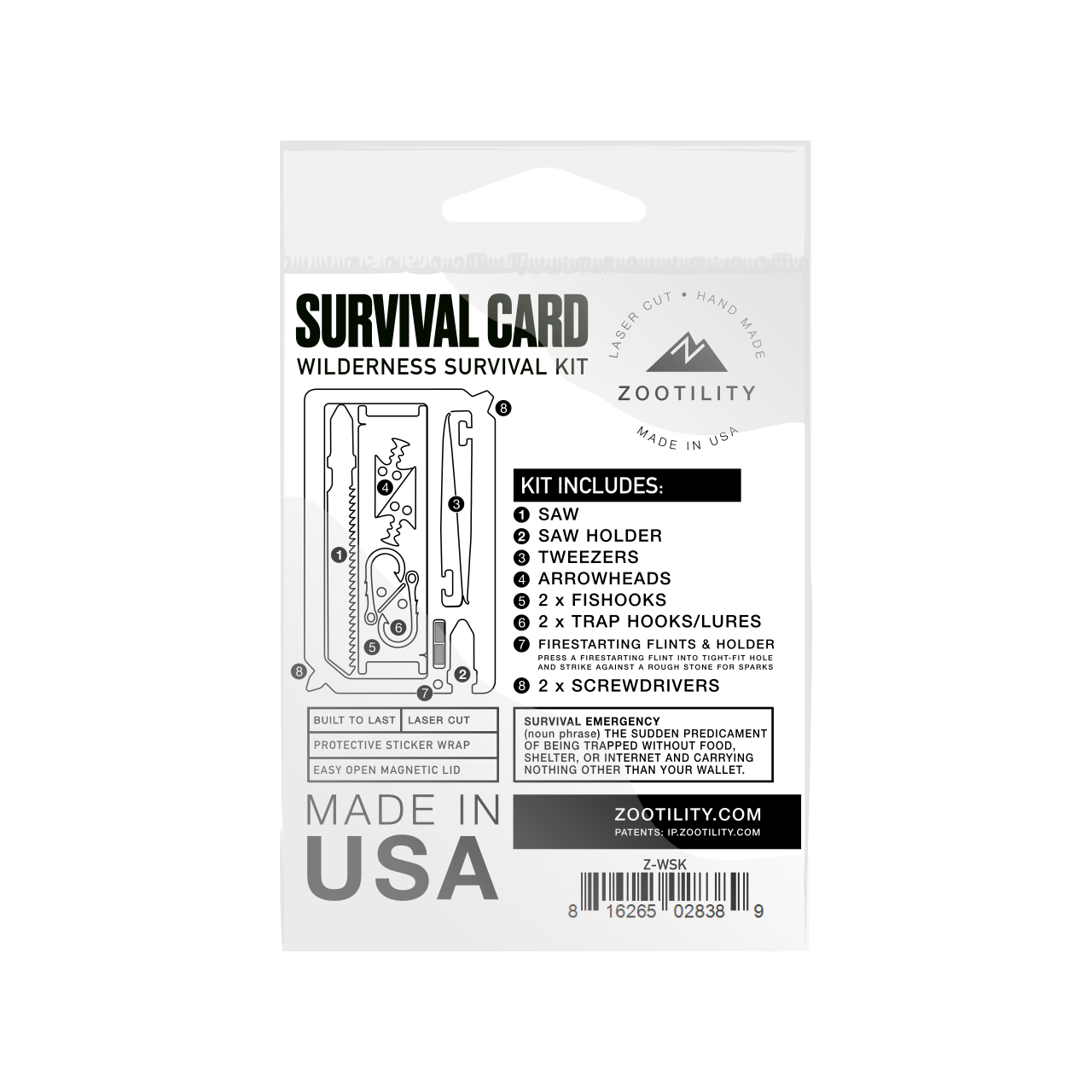 Zootility - Wholesale Handy Tool - Wilderness Survival Kit5