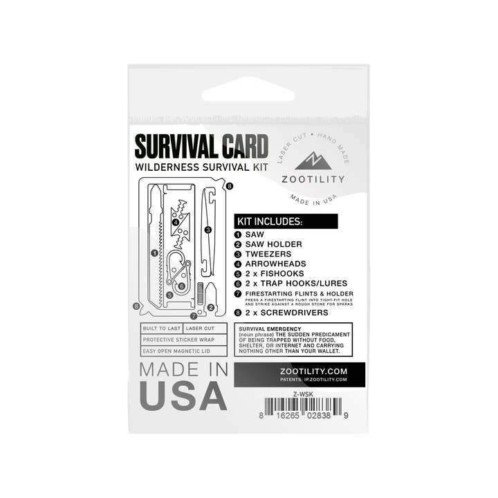 Zootility - Wholesale Handy Tool - Wilderness Survival Kit5