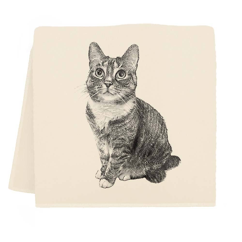 Eric & Christopher - Wholesale Tea Towel -  Cat Tea Towel - "Izzy"1