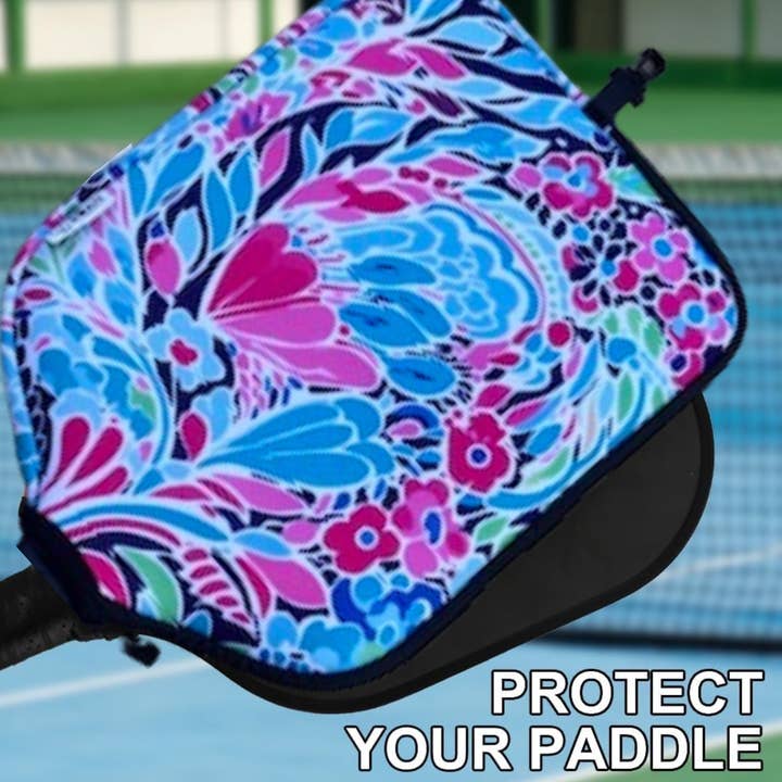 Born to Rally - Wholesale Sporting Accessories - Pickleball Pink Floral Paddle Cover-Pickleball Paddle Sleeve3