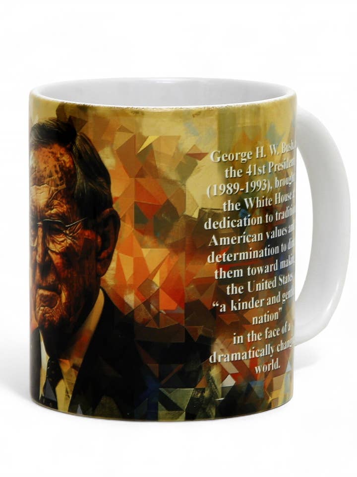 THE PRESIDENTS : Mug imprimé en porcelaine - Design de RC Designs - George W. Bush pour la vente par SublimArt