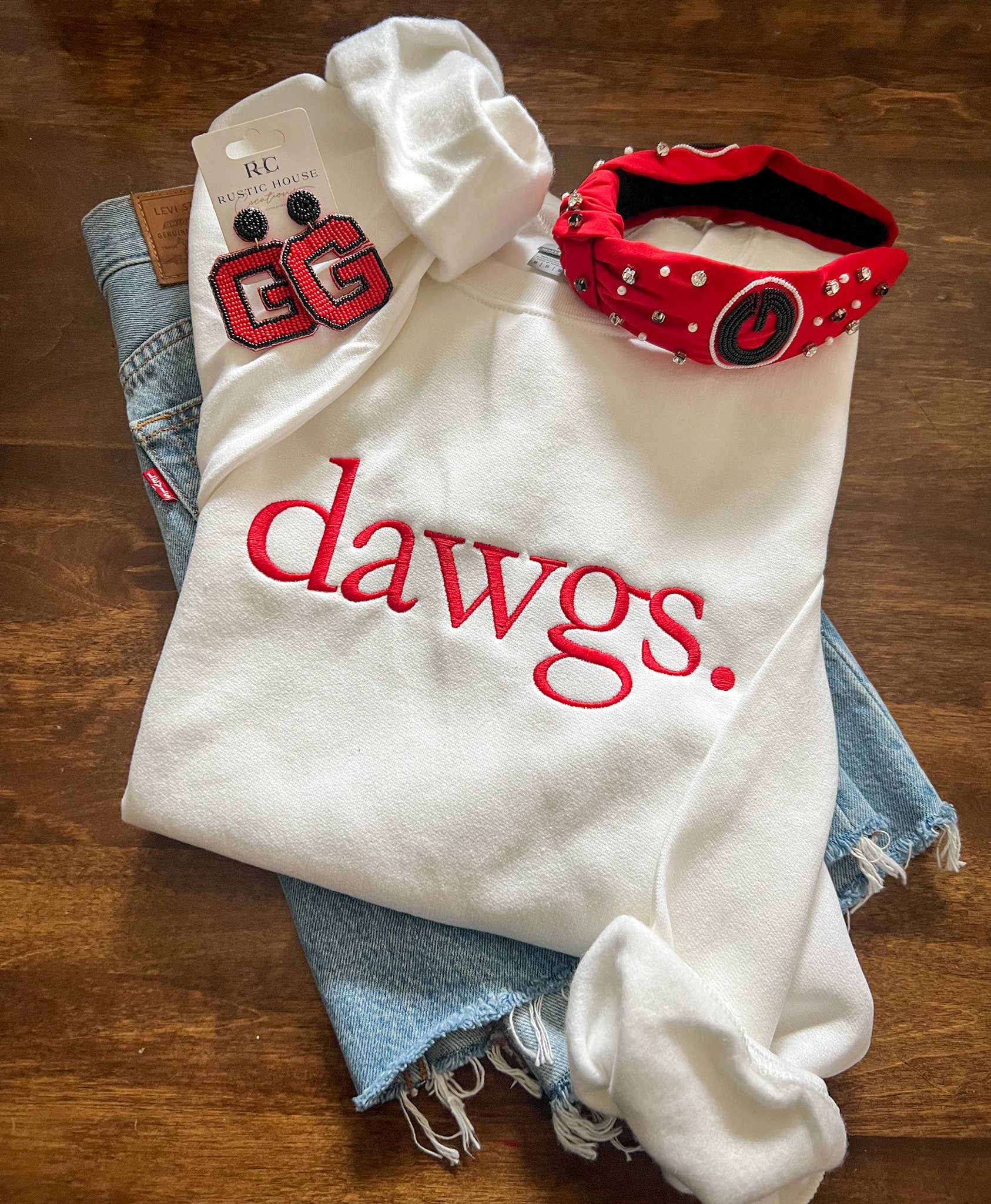 Rustic House Creations - Wholesale Sweatshirt - Unisex - dawgs. Embroidered Sweatshirt1