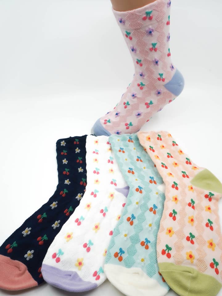 Spring Floral Cotton Socks For Women |Women's Patterned Sock for wholesale by Comfortarians