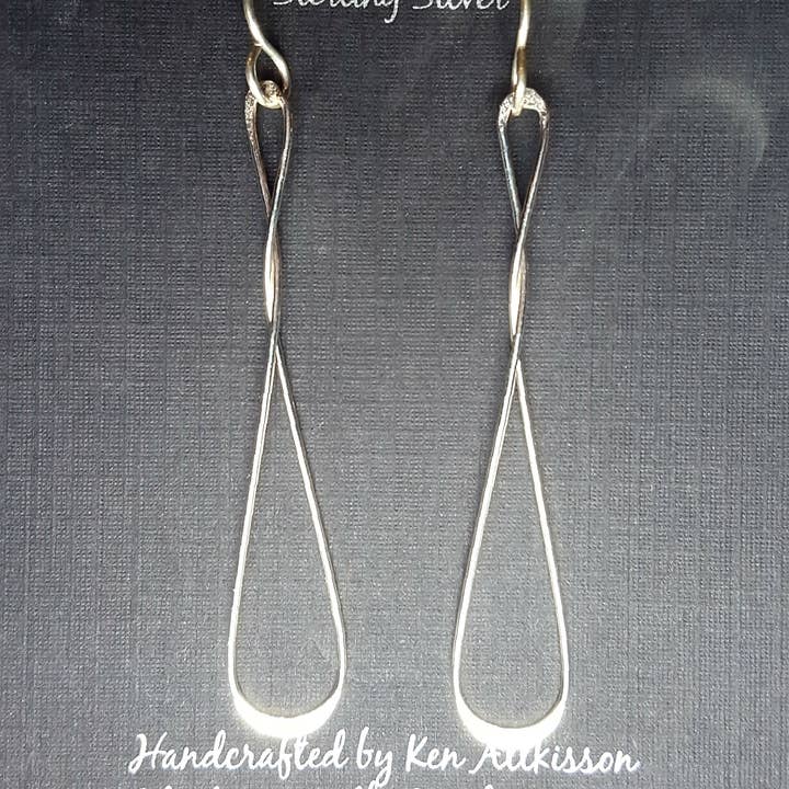 Ken’s handcrafted jewelry - Wholesale Dangle Earrings - Sterling Silver Earrings Twist/Drop Large