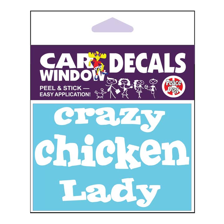 Crazy Chicken Lady Vinyl Decal for wholesale by Imagine This Company