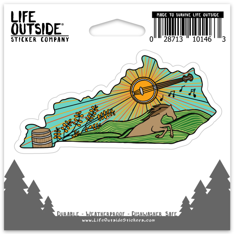 Life Outside Sticker Company - Wholesale Sticker - Kentucky Bourbon Banjo Sticker1