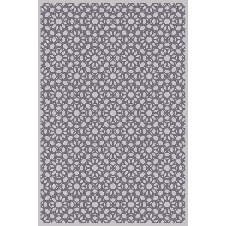 SBC Decor - Venta al por mayor Alfombra pequeña - Revestimiento de suelo de vinilo geométrico gris dalia para interiores y exteriores