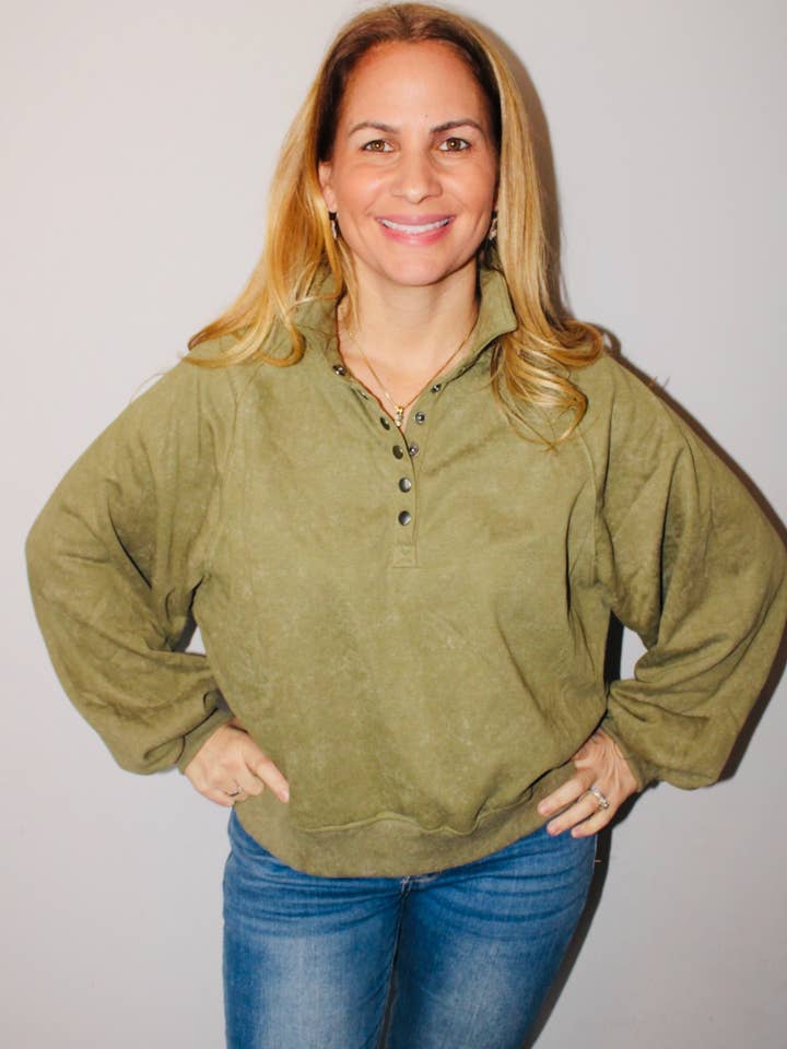 Olive Green Pull Over for wholesale by Tracie's