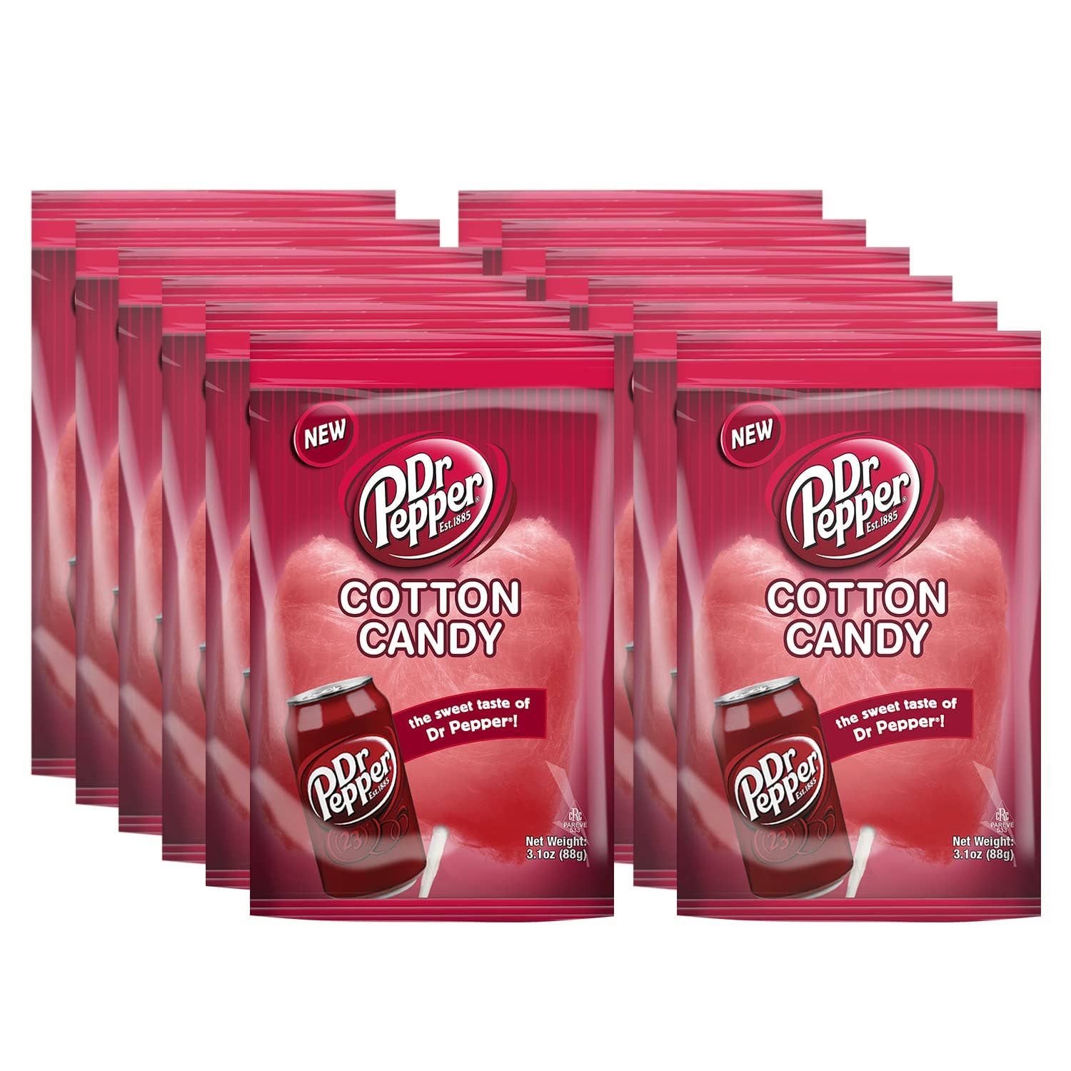 Long Island Candy Factory - Wholesale Cotton Candy - Dr Pepper Cotton Candy 12 Ct 3.1 Oz Pack0