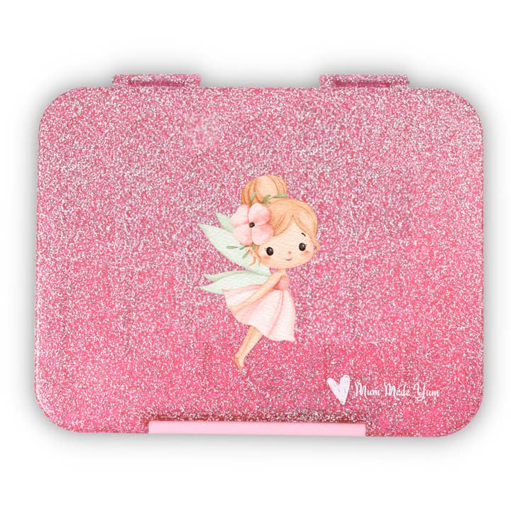 Bento Lunchbox (Large) - Sparkle Pink Fairy Garden for wholesale by Mum Made Yum
