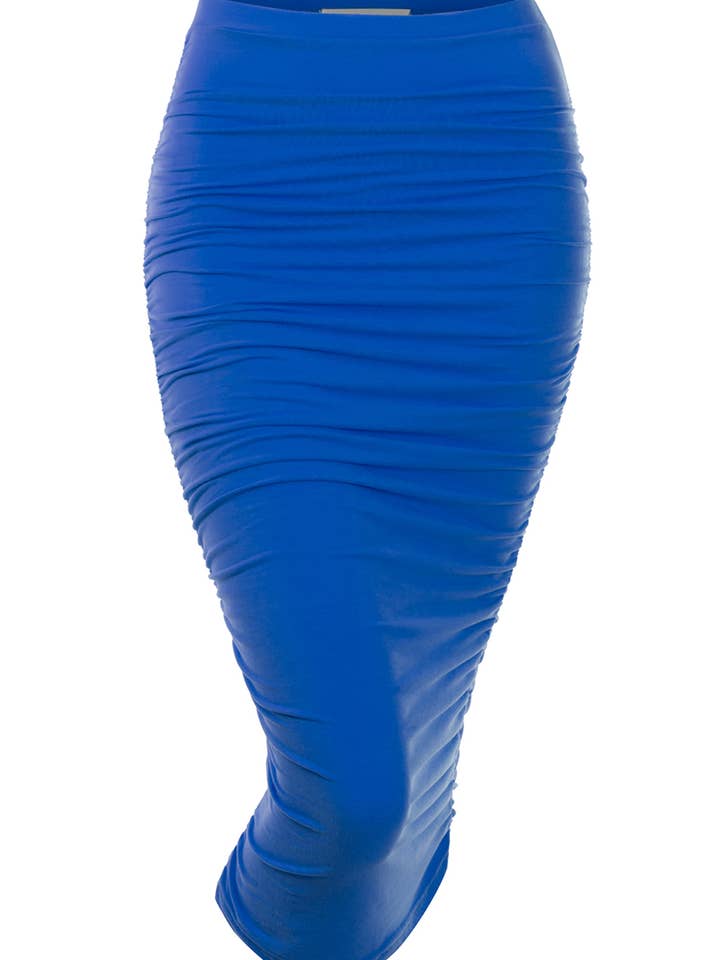 NINEXIS - Wholesale Skirt - Women's - CWBMS070_Slim Fit Ruched Long Pencil Skirt51