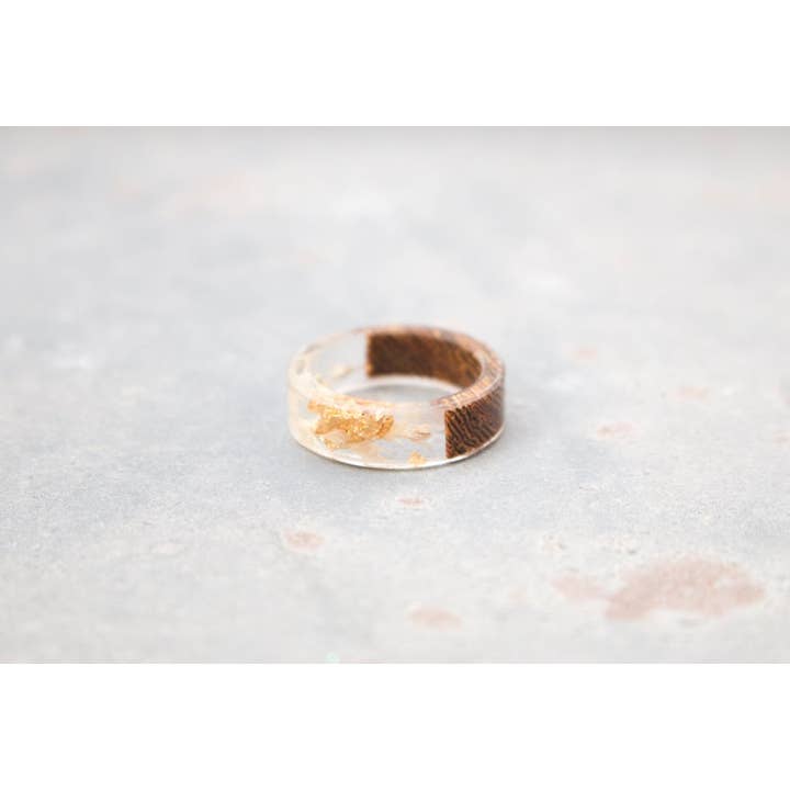 Hipster Row - Wholesale Band/Stacked Ring - Glass Wood Ring