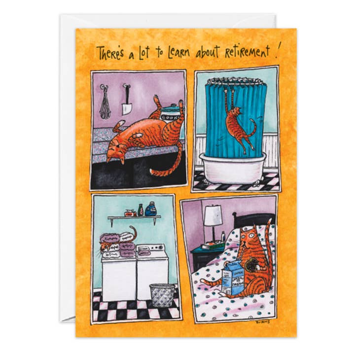 Cat Nap Retirement Card - 8461 for wholesale by Oatmeal Studios