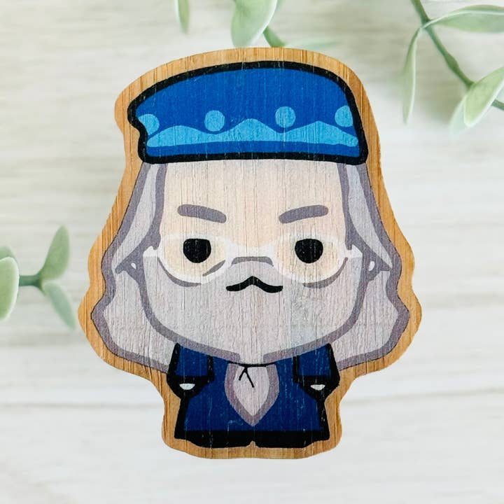 Dumbledore Bamboo Wood Sticker, Made in Las Vegas for wholesale by AFK Design Co