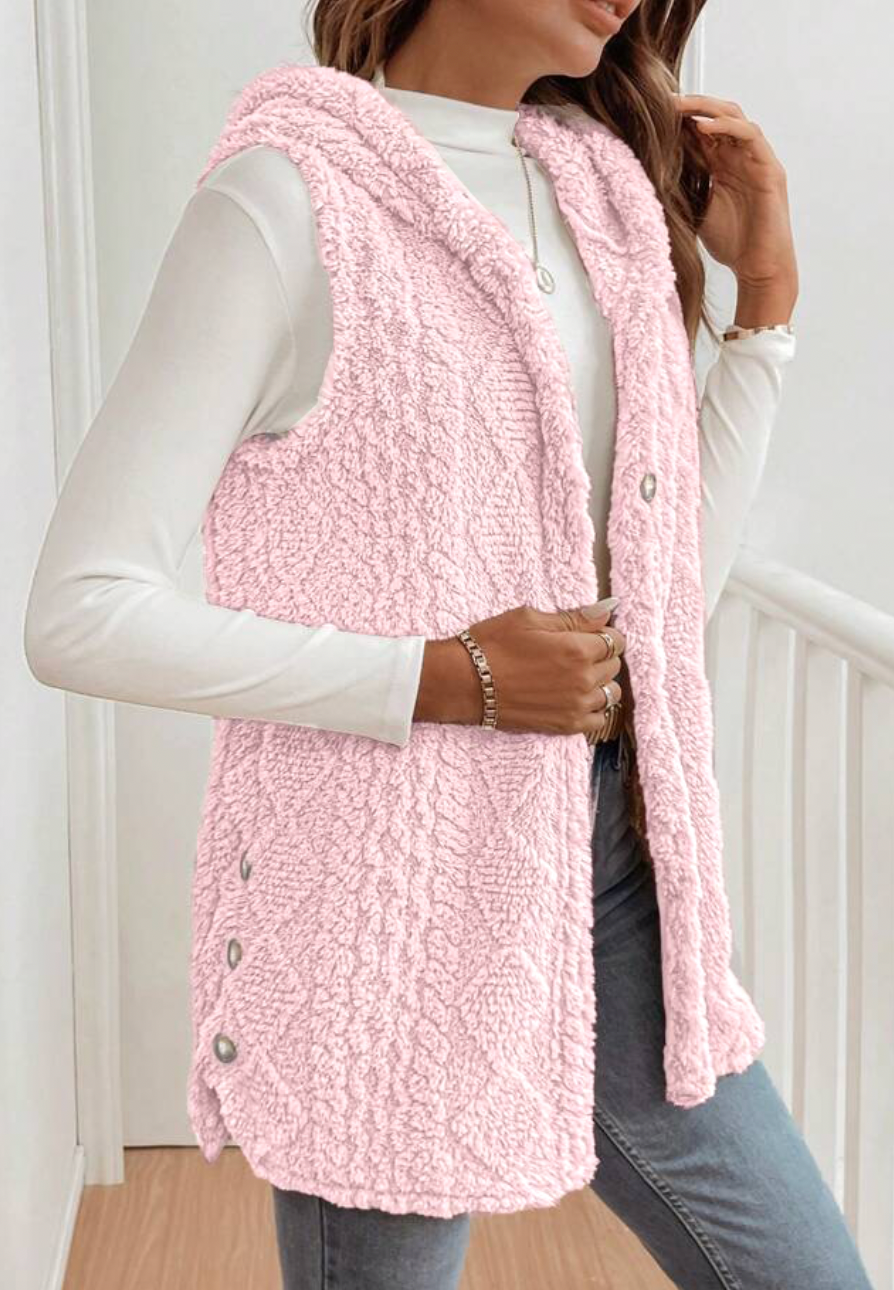 Miss Sparkling - Wholesale Outerwear Vest - Women's - Hooded Fleece Vest0