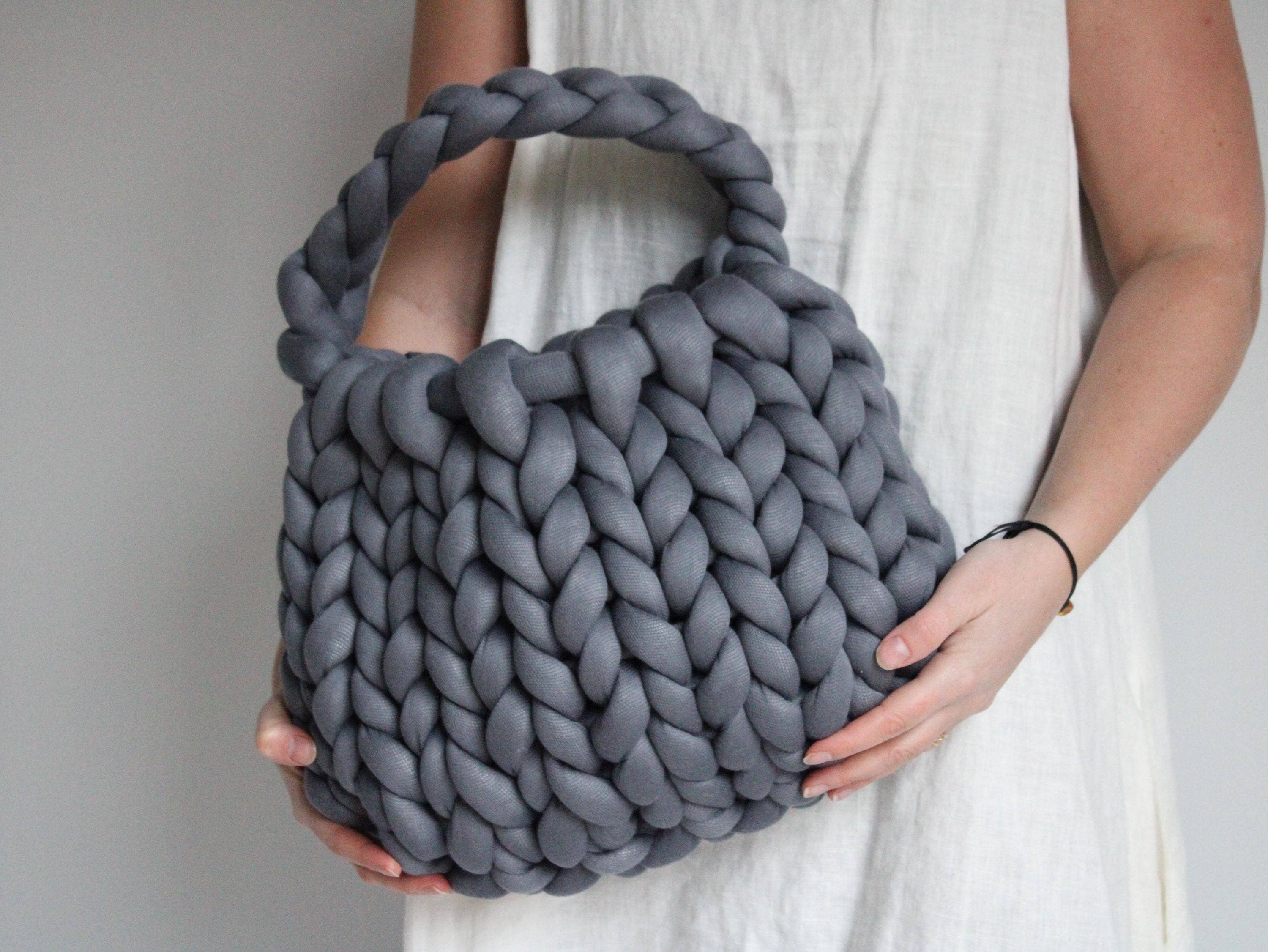 woolexperts - Wholesale Tote Bag - Women's - Chunky Knit Cotton Tote Handbag with Extra Touch Handles #27