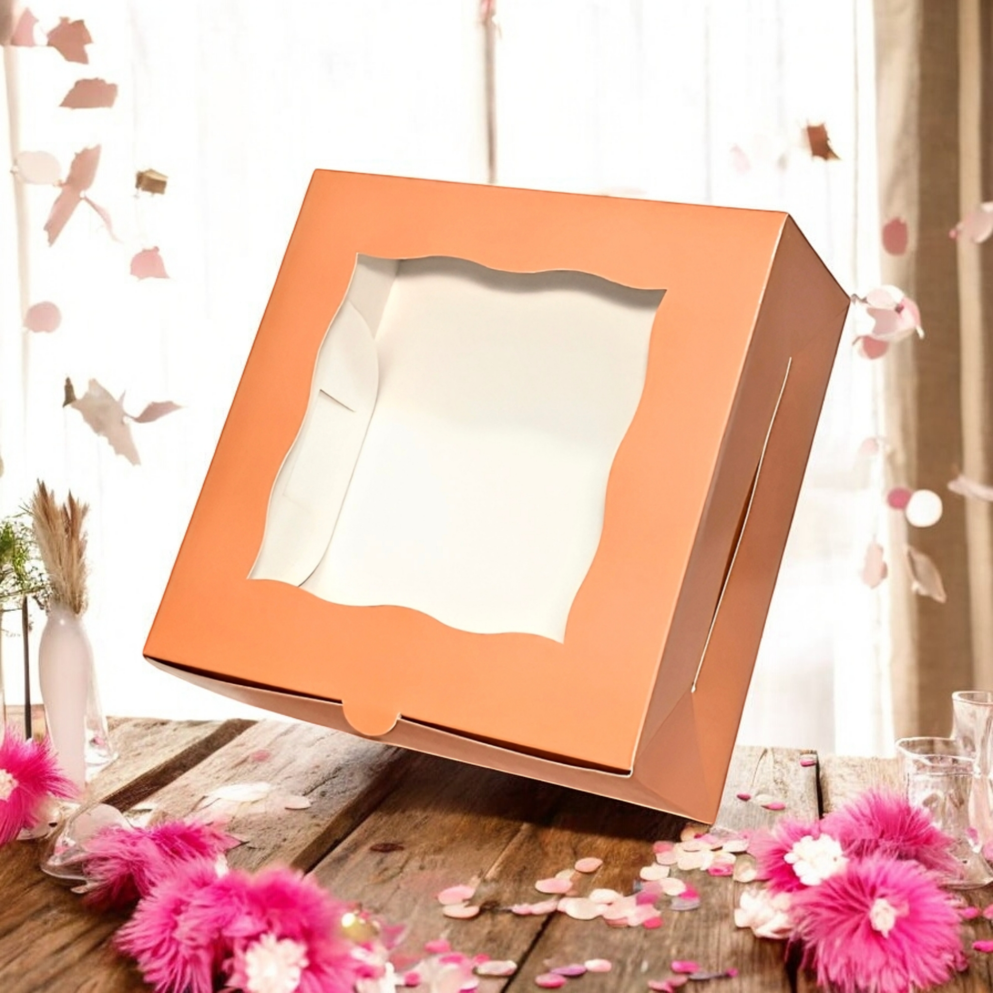 Tennessee IMPEX - Wholesale Cake Stand - Premium Cake Boxes with Clear Window (Baby Pink) Color3