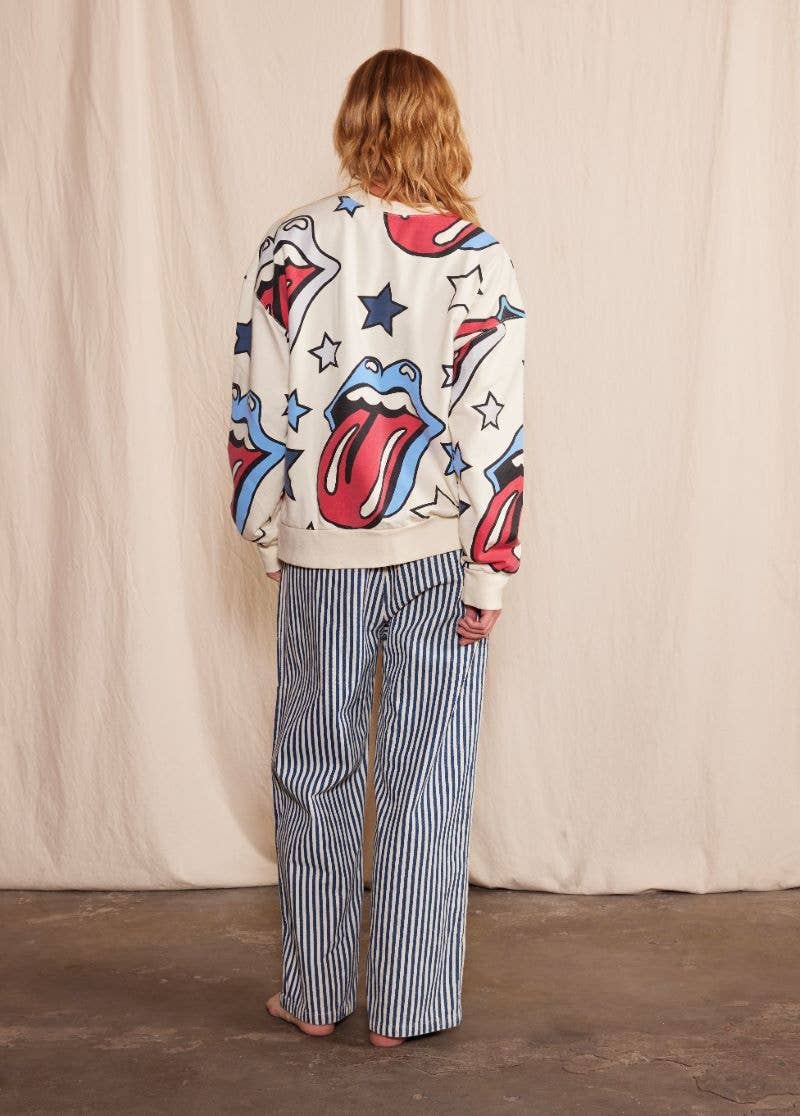 People Of Leisure - Wholesale Graphic Sweatshirt - Women's - The Rolling Stones Loud Mouth Crew6