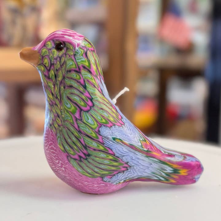 Bougie arc-en-ciel en cire pure sculptée à la main pour la vente par Alans Candle