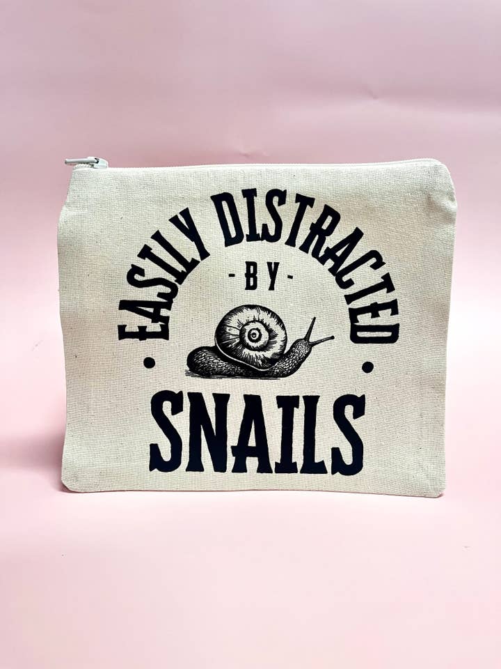 Easily Distracted by Snails Zip Pouch for wholesale by Hands Producing Hope